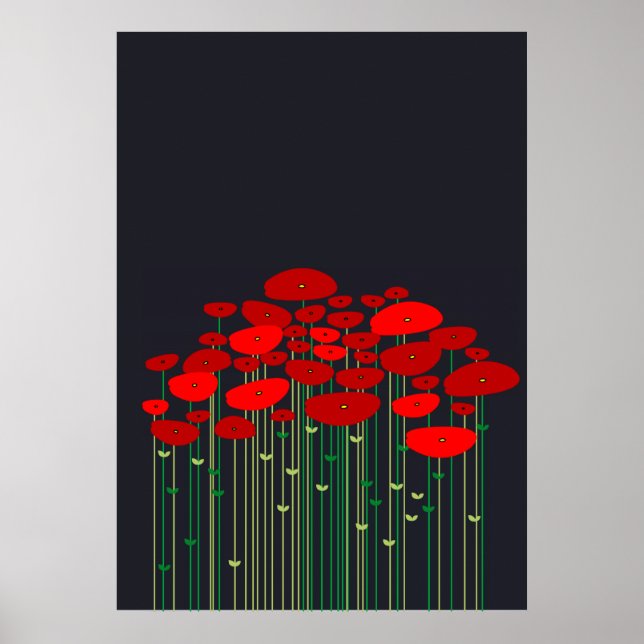 Poppies Poster noir (Devant)