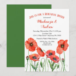 Poppies Probe am Abend Brunch Einladung