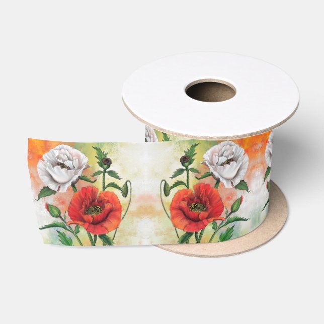Poppies Ribbon-Geschenk Satinband (Spule)