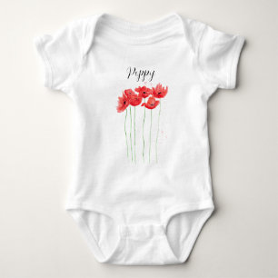 Poppies Rotblütensommer Baby Strampler