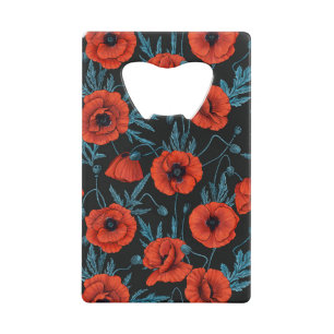 Poppies, rouge et bleu sur noir