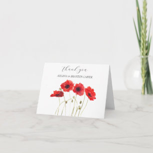 Poppies rouges Pavot Mariage  floral Merci