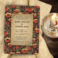 Poppies rouges rustiques Faire-part de mariage en 