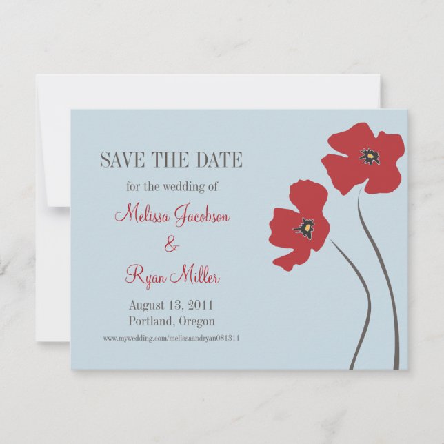 Poppies Save the Date (Vorderseite)