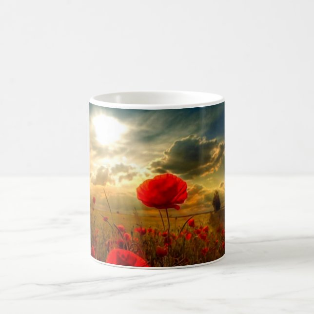 Poppies Sonnenuntergang Tasse (Mittel)