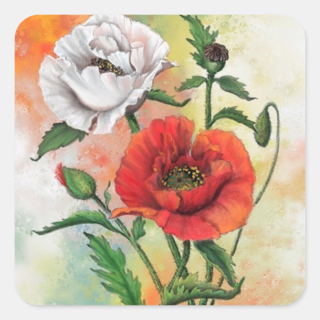 Poppies Stickers (Vorderseite)