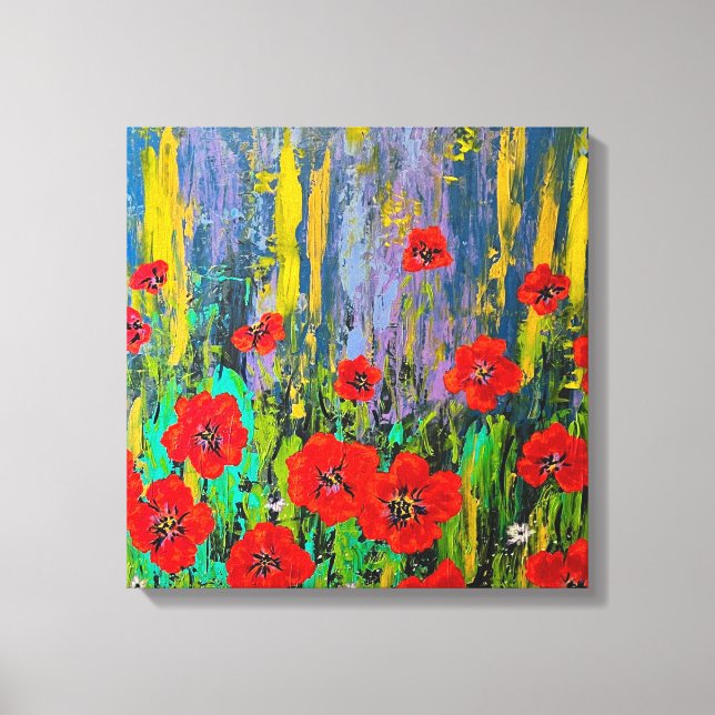 Poppies Stretched Canvas Print Leinwanddruck (Vorderseite)