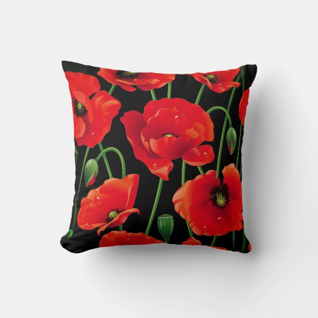 Poppies Throw Pillow Kissen (Vorderseite)