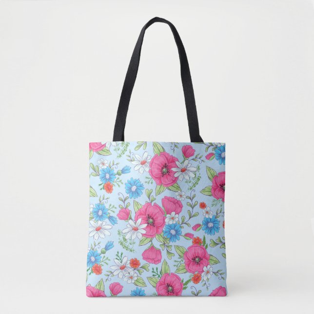 Poppies und Daisies-Tasche Tasche (Vorderseite)