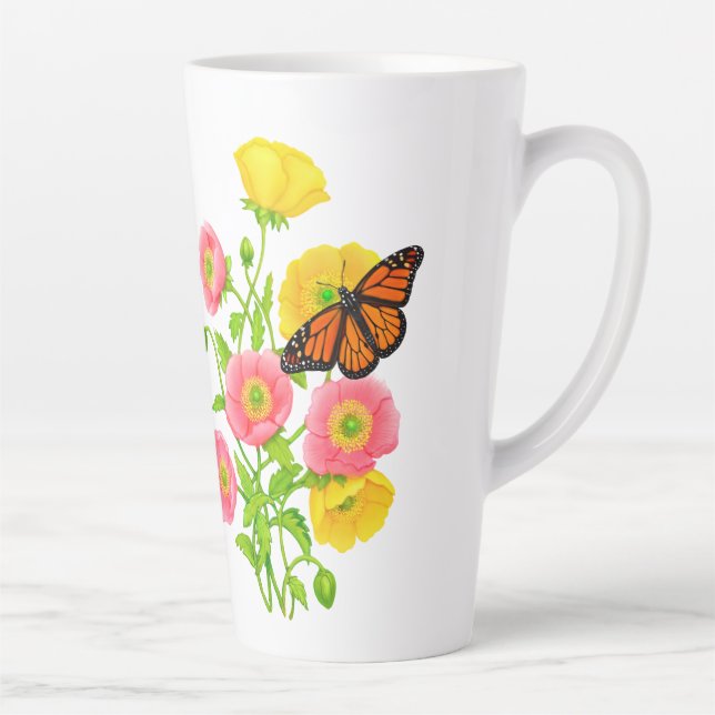 Poppies und Schmetterlinge Kunst und Kultur Milchtasse (Rechts)