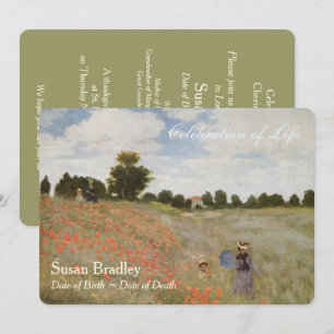 Poppies von Monet Celebration of Life Invitation Einladung