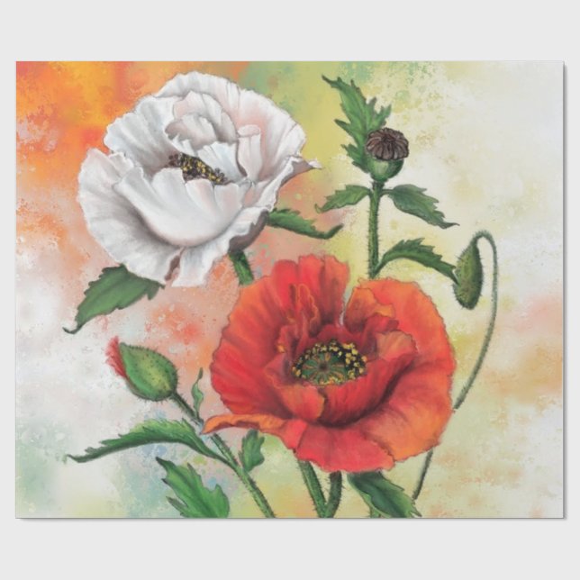 Poppies Wrapping Paper Geschenkpapier (Flach)