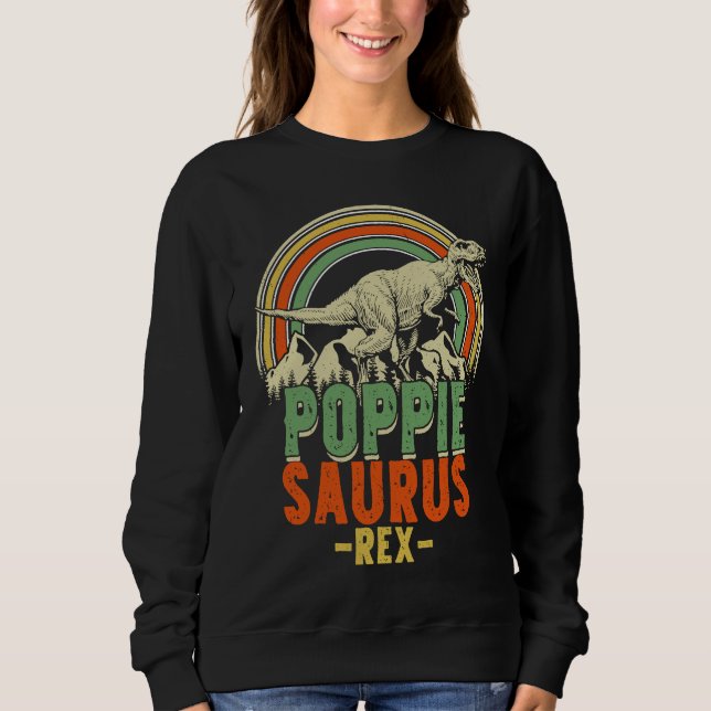 Poppiesaurus Rex Christmas Dinosaur Matching Famil Sweatshirt (Vorderseite)