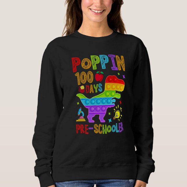 Poppin 100 Days Preschool Nursery School Dino T-Re Sweatshirt (Vorderseite)