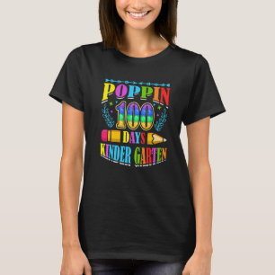 Poppin 100 Tage Kindergarten-Schulkind Schüler P T-Shirt