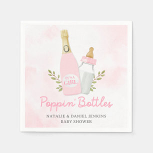 Poppin Flaschen Girl Baby Dusche Pink Papier Serviette