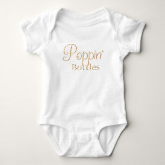 Poppin Flaschen im GoldGlitzer-Baby Baby Strampler