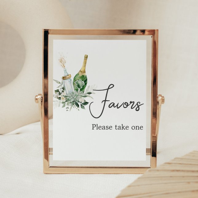 Poppin' Flaschen Kinderdusche Favoriten Poster (Poppin' Baby Bottles Baby Shower Favors Sign)