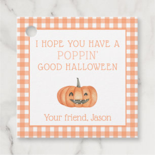 Poppin Halloween Pumpkin Orange Kids Geschenkanhänger