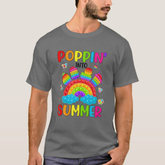 Poppin in Summer Rainbow Pop It Fidget Toy Beach T-Shirt