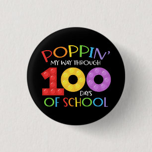 Poppin meinen Weg durch 100 Schultage Button