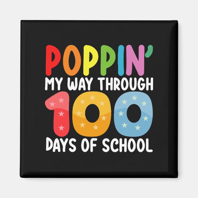 Poppin meinen Weg durch 100 Schultage Magnet (Vorne)
