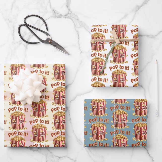 Poppin' with Style - "Pop dazu!" Geschenkpapier Set (Vorderseite)