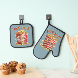 Poppin' with Style - "Pop dazu!" Ofenhandschuh & Topflappen-Set