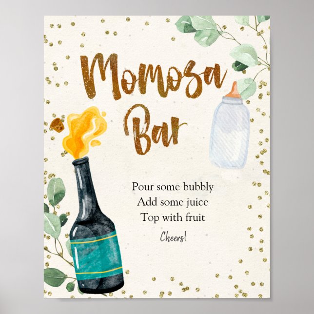 Popping Flaschen Babydusche Momosa Bar Poster (Vorne)