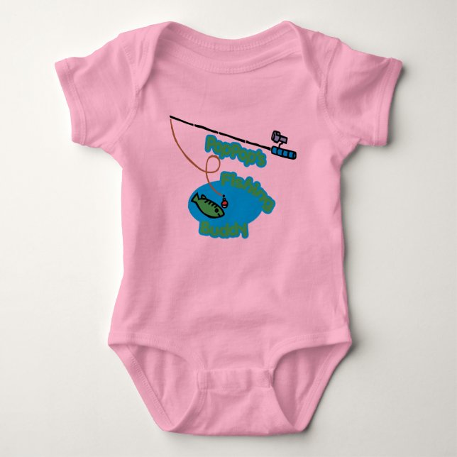 PopPops Fischen-Freund Baby Strampler (Vorderseite)
