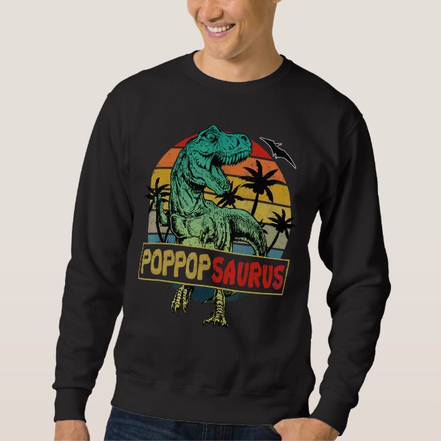 Poppopsaurus Rex Dinosaur Familie Matching Sweatshirt (Vorderseite)