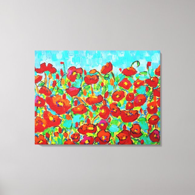 "Poppy Ansammlung" Kunst, Kultur und Kunst von Sus Leinwanddruck (Vorderseite)