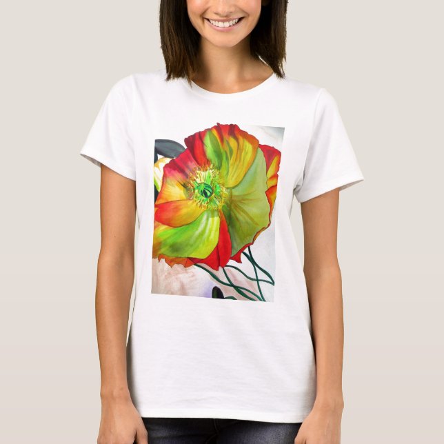 Poppy Art Makro-Mohn T-Shirt (Vorderseite)