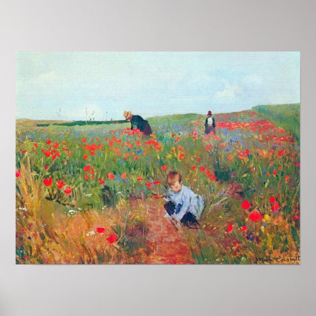 Poppy auf dem Feld von Mary Stevenson Cassatt Poster (Vorne)