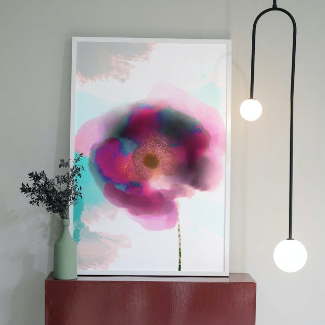Poppy aus Troy Burgund Wasserfarbenflora Leinwanddruck (Von Creator hochgeladen)