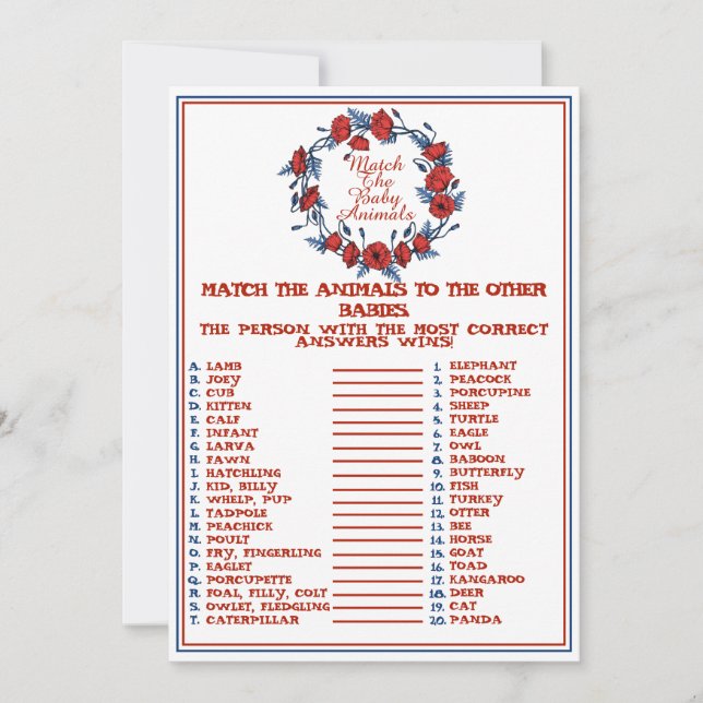 Poppy-Baby-Dusche für Babys Einladung (Vorderseite)