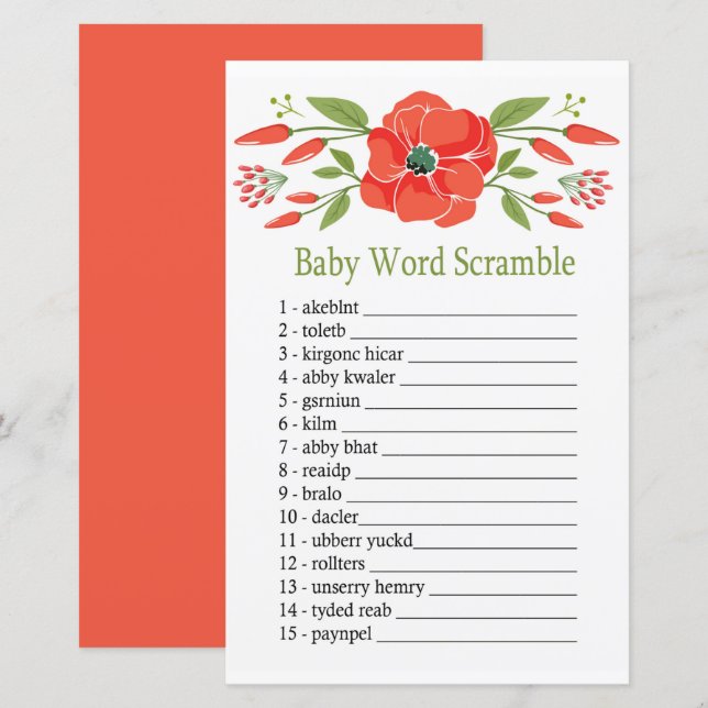 Poppy Baby Wortspiel (Vorne/Hinten)