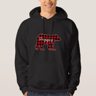 Poppy Bear Red Kariert Family Matching Weihnachts Hoodie