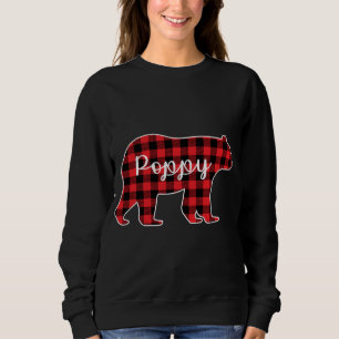 Poppy Bear Red Kariert Family Matching Weihnachts Sweatshirt
