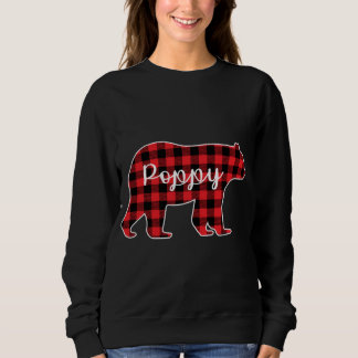 Poppy Bear Red Kariert Family Matching Weihnachts  Sweatshirt