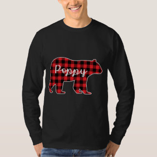 Poppy Bear Red Kariert Family Matching Weihnachts T-Shirt