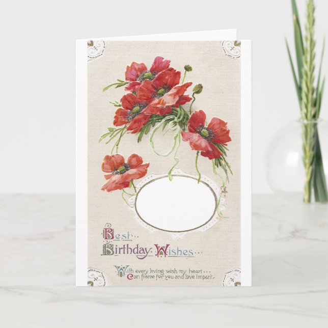Poppy Birthday Card Rahmen Karte (Vorderseite)