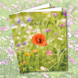 Poppy Blank Inside Dankeskarte