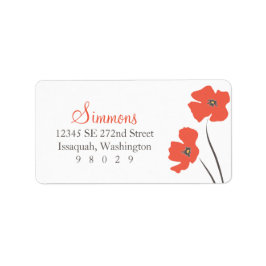 Poppy-Blossom-Adressetikett Adressaufkleber