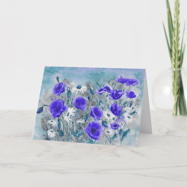 "Poppy Blue"-Karte Karte (Vorderseite)