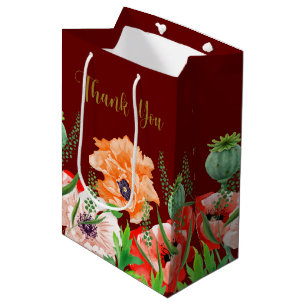 Poppy Blume Danke, Mittlere Geschenktasche Geschenktüte
