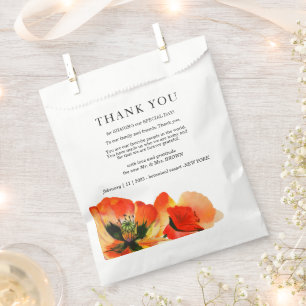 Poppy Blume Elegant Simple Wedding Danke Geschenktütchen