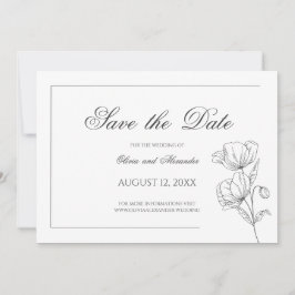 Poppy Blume elegante Hochzeit Save the Date