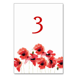 Poppy Blume Hochzeit Tischnummer