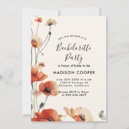 Poppy Blume Junggeselinnen-Abschied Einladung